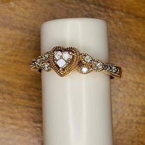 Zales Heart Shaped Diamond Rose Gold Promise Ring